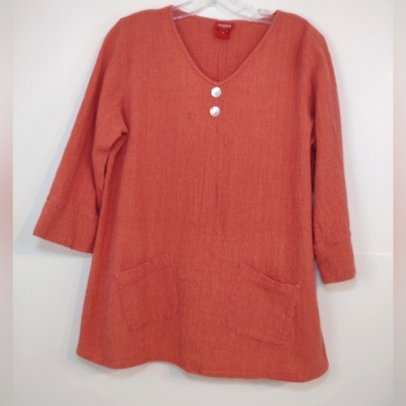 Tops - toofan women's orange cotton top size (S)